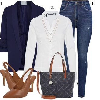 Bombaž outfit mit Krem/Bela Srajca/Bluzasti Body/Slim Fit Bluza VERO MODA "Pokrivalo za pomlad"