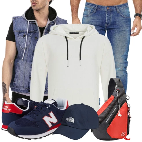 Ärmellos Schwarz/Hellblau Kurze JeansJacke Redbridge kombinieren