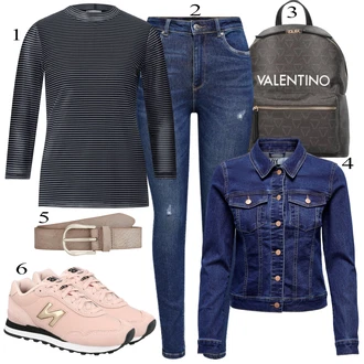 Outfit sa Pink/Bež/Plava Niska Tenisica New Balance "Tvoj otmjeni outfit"