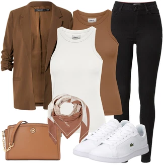 Outfit s Šedá Lacoste "Stylová kombinace na jaro"
