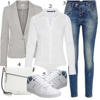 Bombaž outfit mit Krem/Bela Srajca/Bluzasti Body/Slim Fit Bluza VERO MODA "Pokrivalo za pomlad"