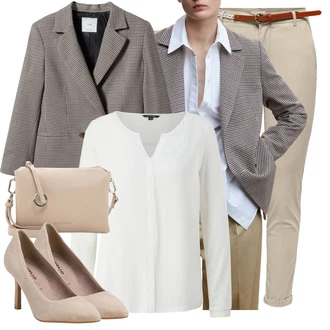 Outfit s Béžová/Hnědá/Khaki Jogger Kalhoty/Úzká Kalhoty/Twillová Kalhoty/Bengaline Kalhoty/Navlékací Kalhoty/Strečová Kalhoty/Skinny Kalhoty Only "Stylová kombinace na jaro"