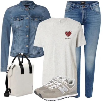 Outfit s Modrá Bunda CECIL "Stylový look na jaro"