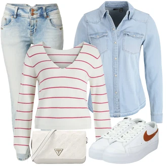 Outfit s Dlouhý Zimní Kabát/Dlouhá tylová sukně/Dlouhé Šaty/Taška/Doplňek Guess "Stylový look na jaro"