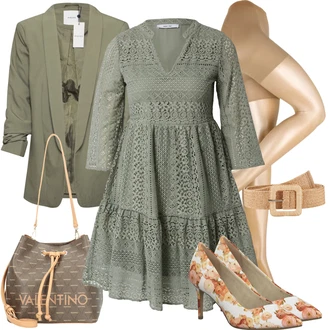 St?edov?k Outfit s Tmav? zelená/Zelená About You "Stylový look na jaro"Look: Lehký, Mom, P?íli? oble?ený, Irský, Boho, Ethno, St?edov?k, Romantický, Hippie