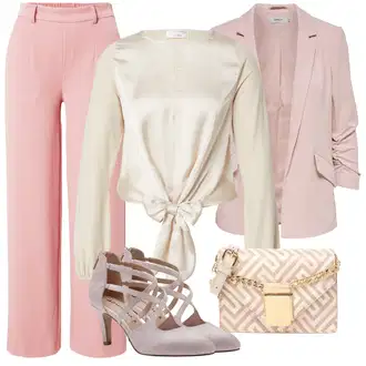 Outfit s Růžová Široká Kalhoty/Mušelínové kalhoty/Dlouhá Kalhoty/Palazzo Kalhoty/Relaxační kalhoty/Kalhoty s Vysokým Pasem/Slinky Kalhoty/Pyžamová Kalhoty/Navlékací Kalhoty/Plážová Kalhoty/Žerzejová Kalhoty/Culotte Kalhoty/Kožená Pánská Bund/Marlene Kalhoty Object "Stylový look na jaro"