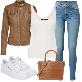 Retro Outfit s Krémová/Bílá Teniska Skate Bota/Letní Tenisky/Vintage Teniska/Ko?ené Tenisky/Nízká Teniska/Úzká Teniska Reebok "Stylový look na jaro"Look: Estetika, Klasické, Hip Hop, Retro, Skater, Sportovní