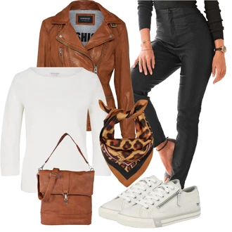 Outfit s Hnědá Šál Šátek Tommy Hilfiger "Stylový look na jaro"