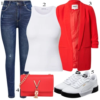 90. leta outfit mit Temno modra/Modra Kavbojke z Razporkom/Usnjena Jakna/Usnjene Čevlje/Zimska jakna/Kavbojke na Poteg/Push up Kavbojke/Kavbojke Visokega Pasu/Kavbojke z Luknjo/Usnjene jakne/Ženske 7/8 Kavbojke/Gležnarji Only "Pokrivalo za pomlad"Look: Stil, 90. leta, Kul, Disko, Francoski, Modernen, Stari denar