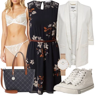 Outfit s Černá Košilové šaty About You "Stylový look na jaro"