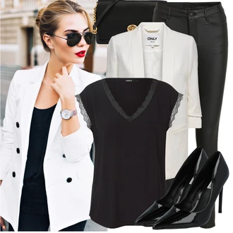 Outfit s Černá Tričko & Top Móda Pro Plnoštíhlé/Halenka Móda Pro Plnoštíhlou/Halenka a Tunika Tunika Only "Stylový look na jaro"