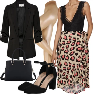 Outfit s Černá Dlouhý Sako/Krátké Sako/Kožená bunda pro muže/Blejzrové Bund/Cargo Sako/Boyfriend Sako/Kožená Pánská Bund/Smokingové sako/Blůzové Sako/Oversize Sako/Neformální Sako Only "Stylový look na jaro"