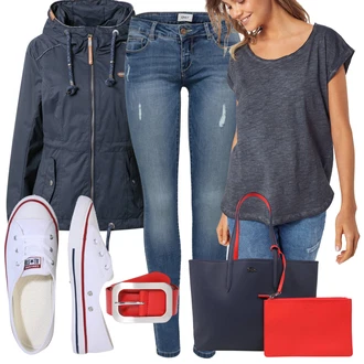 Outfit s Černá Lacoste "Stylový look na jaro"