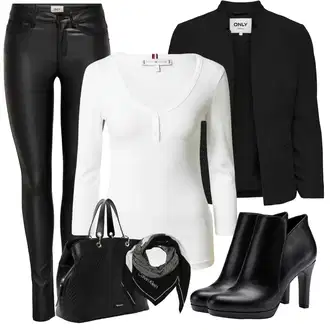 Krátké Velikosti Outfit s Černá Neformální Sako/Pletený Sako/Elegantní Sako/Boyfriend Sako/Krátké Sako/Teplákový blejzr/Kožená Pánská Bund/Kožená bunda pro muže/Blůzové Sako/Smokingové sako/Blejzrové Bund/Oversize Sako Only "Stylový look na jaro"