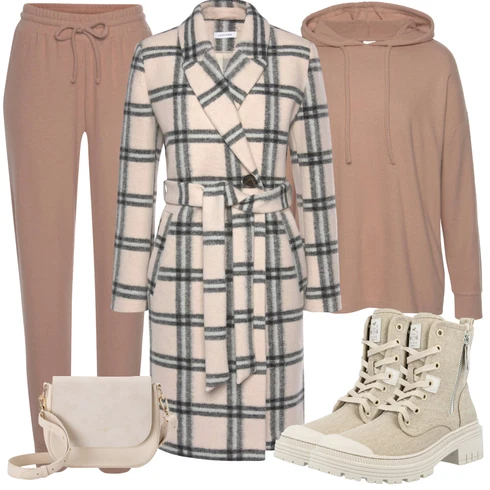 Kombinace Hnědá/Béžová/Fialová Dlouhá Kalhoty/Navlékací Kalhoty/Úzká Kalhoty/Sportovní kalhoty/Žerzejová Kalhoty/Jogger Kalhoty/Teplák/Mušelínové kalhoty/Kalhoty se Štěrbinou Lascana