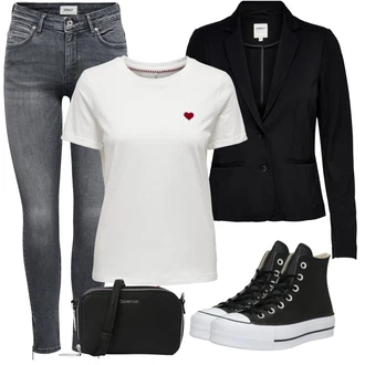 Chuck Taylor All Star Outfit s Černá Plátěná teniska/Zimní tenisky/Tenisky s Bočním Zipem/Skate Bota/Úzká teniska Converse "Stylový look na jaro"