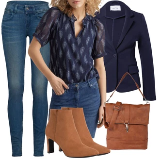 Outfit s Modrá/Hnědá/Vícebarevný/Oranžová Kožená bunda/Džíny s Nízkým Sedem/Kožené Boty/Zimní bunda/Push up Džín/Slim Fit Džíny/Džíny s Rozparkem/Vintage džíny/Džíny Regular Fit/Kožená Pánská Bund G-Star Raw "Stylový look na jaro"