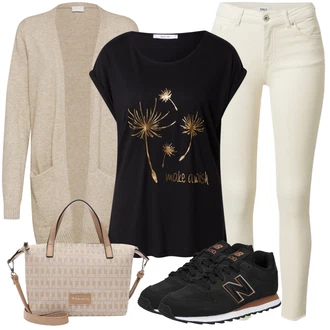 Outfit s Černá Teniska New Balance "Stylový outfit na jaro"