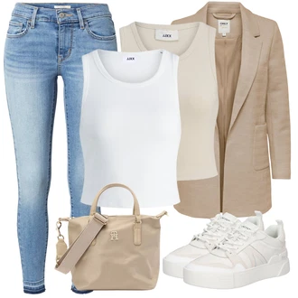 Outfit s Šedá Lacoste "Stylový outfit na jaro"
