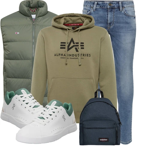 Grau Weste Tommy Jeans kombinieren