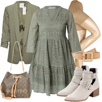 sviatočné Outfit sa Zeleno/Tamnozelena Čipkasta Haljina/Vintage haljina/Ljetna Haljina/Elegantna Boho Haljina/Jesenska Haljina/Pamučna Haljina/Dimljena Haljina/francuska haljina/Heklana Haljina About You "Tvoj Otmjeni Outfit"Look: Rap, Preodjeven, Hippie, Mom, Boho, 80-te roky, Romantičan, Lagano, Irski, Etno, za srednje godine, sviatočné