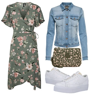 Outfit sa Zeleno Torbica/Torba za nošenje/Kozmetička Torbica Kipling "Tvoj Otmjeni Outfit"