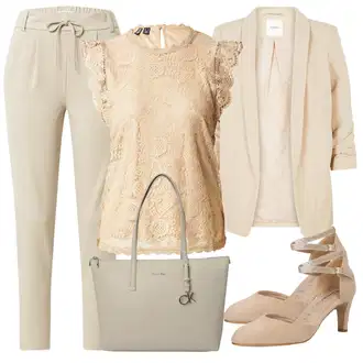 Outfit sa Bež Shopper torba/Privjesak Calvin Klein "Tvoj Otmjeni Outfit"