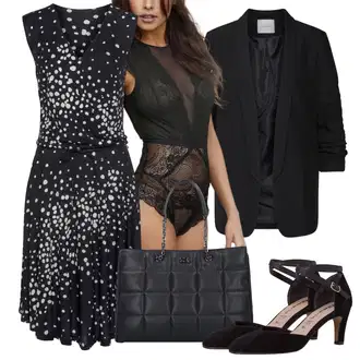 Outfit sa Crna Haljina Veći Broj VIVANCE "Tvoj Otmjeni Outfit"