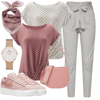 Outfit sa Pink/Zlatni/Ljubičasta Ljetna Tenisica/Niska Tenisica/Skate cipela/Tenisica s platformom/Rupičasta Tenisica Nike Sportswear "Tvoj Otmjeni Outfit"