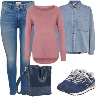 Outfit sa Plava Niska Tenisica New Balance "Tvoj otmjeni outfit"