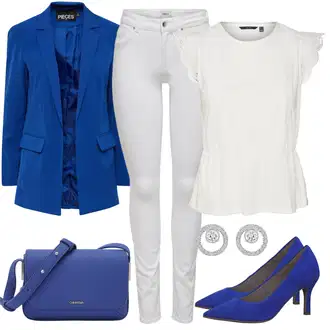 Kombinacije za matični ured S oblinama sa Bijela/Krem Bluza I Tunika/Majica I Top Veći Broj/Bluza Veći Broj/Tunika/Majica i top VERO MODA "Tvoj Otmjeni Outfit"
