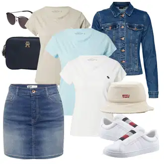 Outfit s Khaki/Bílá/Béžová/Krémová Kšiltovka/Pokrývka hlavy levi's ® "Vzhledy pro volný čas"
