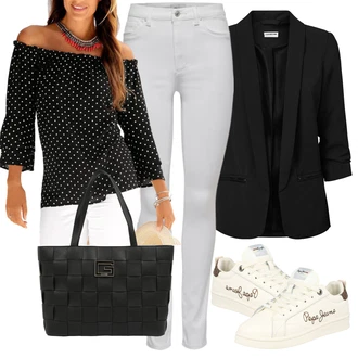 Outfit s Černá/Fialová/Hnědá/Modrá Ležérní košile Lascana "Vzhledy pro volný čas"