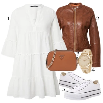 outfit mit Bela/Krem Platnena superga/Superge Nizka/Superge Luknjasta Converse "Pokrivalo za pomlad"