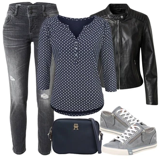Casino Outfit s Tmavě modrá/Fialová/Modrá/Šedá Dětská hračka/Halenka s Potiskem/Halenka s Výšivkou Anglaise/Blůza s knoflíčkem/Vzorovaná Halenka Lascana "Vzhledy pro volný čas"Look: Banka, Bar, Svátek cukru, Pohřeb, Casino, Obřad, Coachella, Svátost oltářní, Biřmování, Chatky, Večeře, Galavečer, Hawaii, Párty, Bazén, Škola, Zvláštní příležitosti, Den na pláži, Karneval