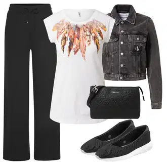Outfit s Černá/Béžová/Khaki/Tmavě šedá Nightwear & Loungewear Pyžamová Kalhoty/Domácí oblek Niki Lascana "Vzhledy pro volný čas"