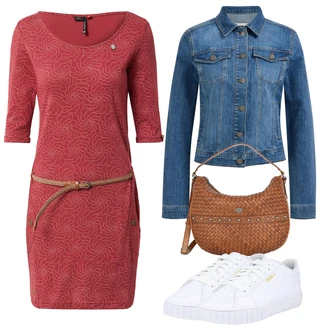 Outfit s Červená Žerzejové Šaty Ragwear "Vzhledy pro volný čas"