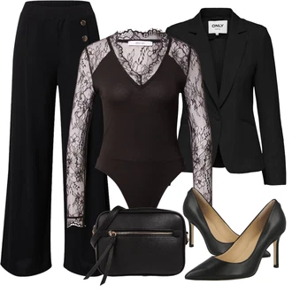Dlouhé Outfit s Černá/Hnědá/Fialová/Růžová Dámské spodní prádlo a plavky/Halenka Móda Pro Plnoštíhlou/Plavky Velké Velikosti About You "Vzhledy pro volný čas"