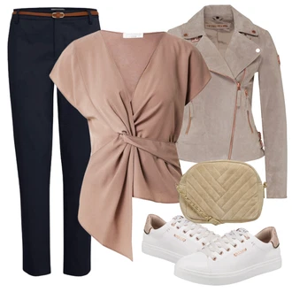 Motorka Outfit s Šedá/Béžová/Hnědá/Fialová Podzimní bunda/Motorkářská bunda/Manšestrová Bunda/Letní Bund/Neobvyklá bunda/Jarní bunda/Vlněná Bund/Motorkářské Bund/Kožené Bund/Bunda s Bočním Zipem Freaky Nation "Vzhledy pro volný čas"Look: Jízda na koni, Motorka