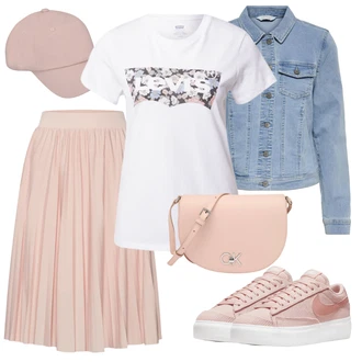 Outfit s Růžová Kšiltovka Johnny Urban "Vzhledy pro volný čas"