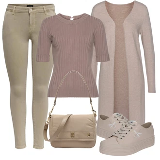 Outfit s Béžová Teniska/Zimní bota Calvin Klein "Vzhledy pro volný čas"