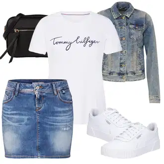 Džínovina Outfit s Hnědá/Růžová/Fialová Džínová vintage sukně/Džínová Sukně/Krátká Sukně/70tá Léta Minisukně LTB "Vzhledy pro volný čas"