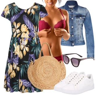 Outfit s Tmavě modrá Herrlicher "Vzhledy pro volný čas"