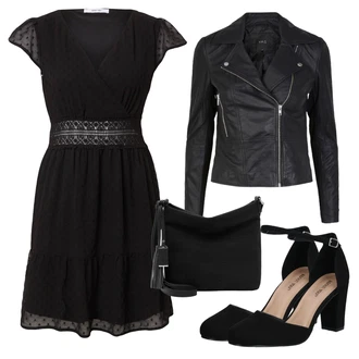 Motorka Outfit s Černá/Tmavě šedá/Bílá/Růžová Kožené Bund Bunda z Umělé Kůže/Motorkářské Bund/Motorkářská bunda/Bunda s Bočním Zipem yas "Vzhledy pro volný čas"Look: Motorka, Jízda na koni