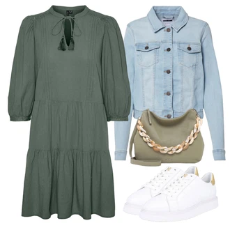 Outfit s Bílá/Krémová Nízká Teniska/Kožené Tenisky/Letní Tenisky/Tenisky s Bočním Zipem/Úzká Teniska Polo Ralph Lauren "Vzhledy pro volný čas"