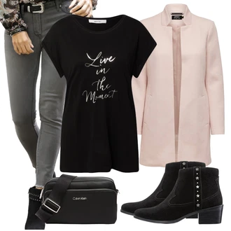 Outfit s Černá Kozačka Vintage Kotníková Bota/Špičatá Kozačka/Westernová Kotníková Bota/Kotníková Bota Na Podpatku/Kovbojská kotníková bota/Plochá Kotníková Bota/Kotníková Bota s Podšívkou/Letní kotníková Kozačka Lascana "Vzhledy pro volný čas"