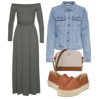 St?edov?k Outfit s Sv?tle zelená/Zelená/Tmav? zelená ?erzejové ?aty/Maxi ?aty/Zimní ?aty s dlouhým rukávem/?aty s dlouhým rukávem/Dlouhé pletené ?aty/Dlouhé ?aty Lascana "Vzhledy pro volný ?as"Look: Elegantní, St?edov?k, Mom, Old Money, P?íli? oble?ený, Nadrozm?rné, Slavnostní