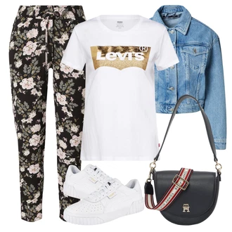 Outfit s Bílá Lékařská Bota/Ortopedická Bota/Komunijní bota/Diabetická Bota/Nízká Teniska/Úzká teniska/Semiortopedická bota/Bota Na Pěší Turistiku/Zdravotní bota/Tenisky s Bočním Zipem/Teniska se zapínáním na suchý zip Puma "Vzhledy pro volný čas"