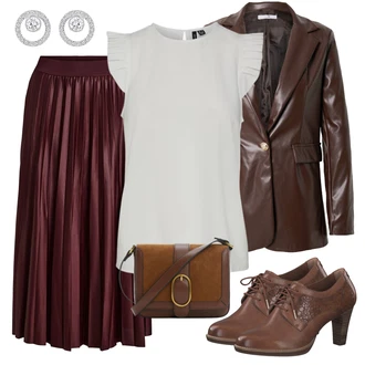 Diamantový vzor Outfit s Šedá/Stříbrný/Bílá Sponka do ucha/Pecka Swarovski "Vzhledy pro volný čas"