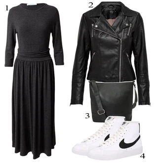 outfit mit Črna/Rdeča Plašč Only "Pokrivalo za pomlad"